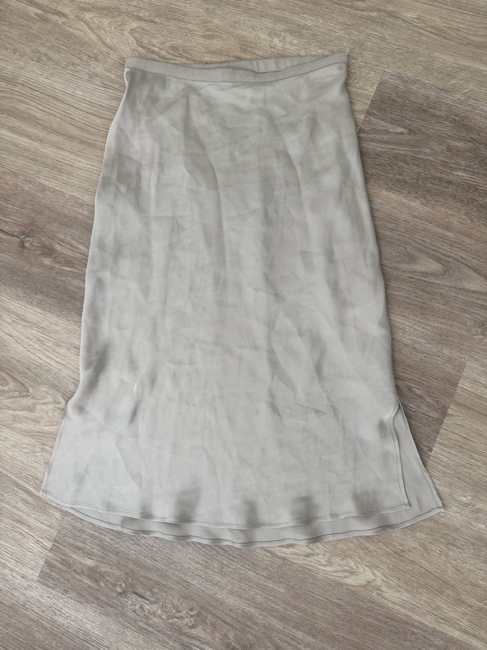 Anine Bing Taupe Midi Slip Skirt